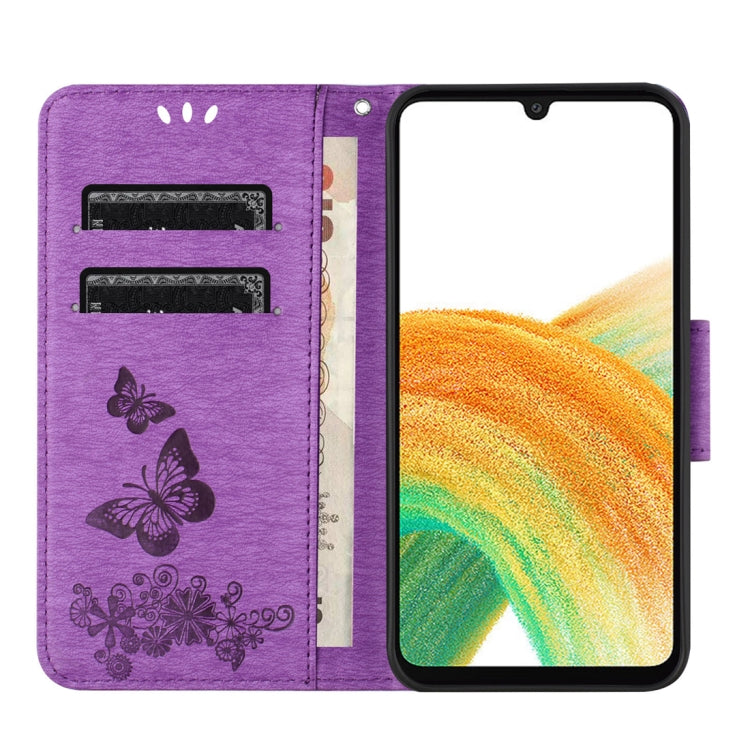 For Samsung Galaxy A24 / A25 5G Butterfly Embossed Flip Leather Phone Case