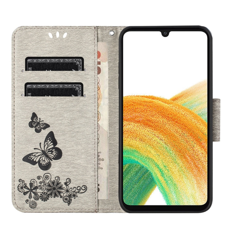 For Samsung Galaxy A24 / A25 5G Butterfly Embossed Flip Leather Phone Case