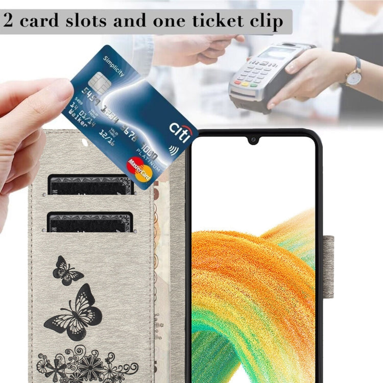 For Samsung Galaxy A24 / A25 5G Butterfly Embossed Flip Leather Phone Case