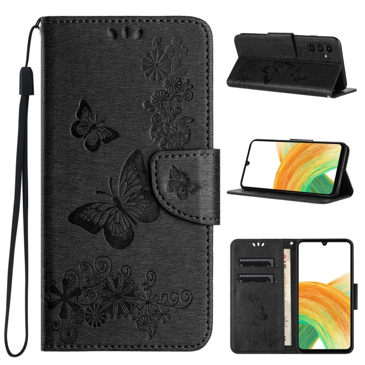 For Samsung Galaxy A24 / A25 5G Butterfly Embossed Flip Leather Phone Case