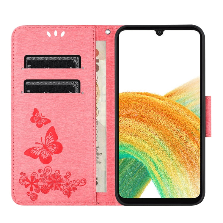 For Samsung Galaxy A24 / A25 5G Butterfly Embossed Flip Leather Phone Case