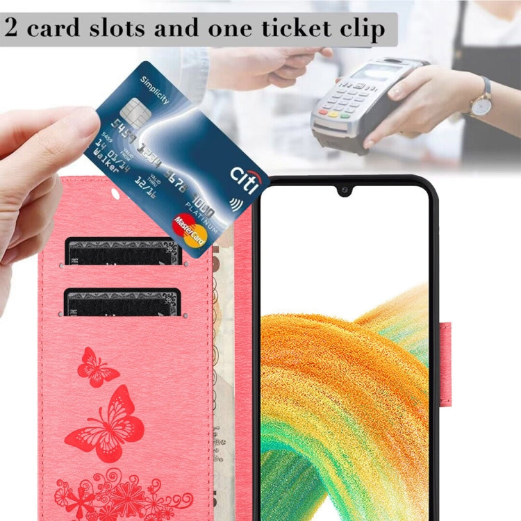 For Samsung Galaxy A24 / A25 5G Butterfly Embossed Flip Leather Phone Case