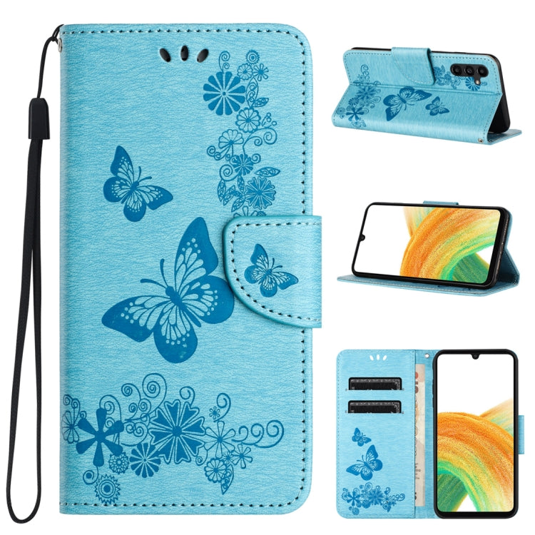 For Samsung Galaxy A24 / A25 5G Butterfly Embossed Flip Leather Phone Case