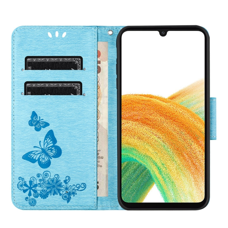 For Samsung Galaxy A24 / A25 5G Butterfly Embossed Flip Leather Phone Case