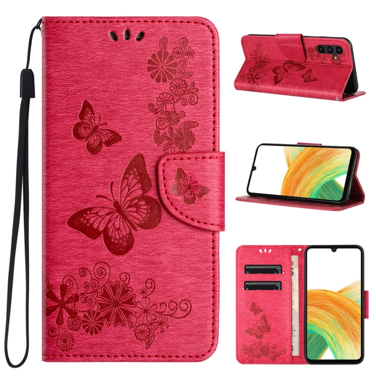 For Samsung Galaxy A24 / A25 5G Butterfly Embossed Flip Leather Phone Case