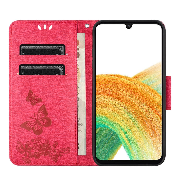 For Samsung Galaxy A24 / A25 5G Butterfly Embossed Flip Leather Phone Case