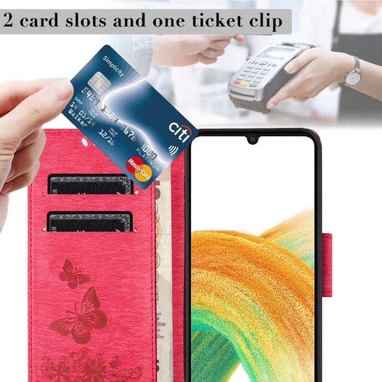 For Samsung Galaxy A24 / A25 5G Butterfly Embossed Flip Leather Phone Case