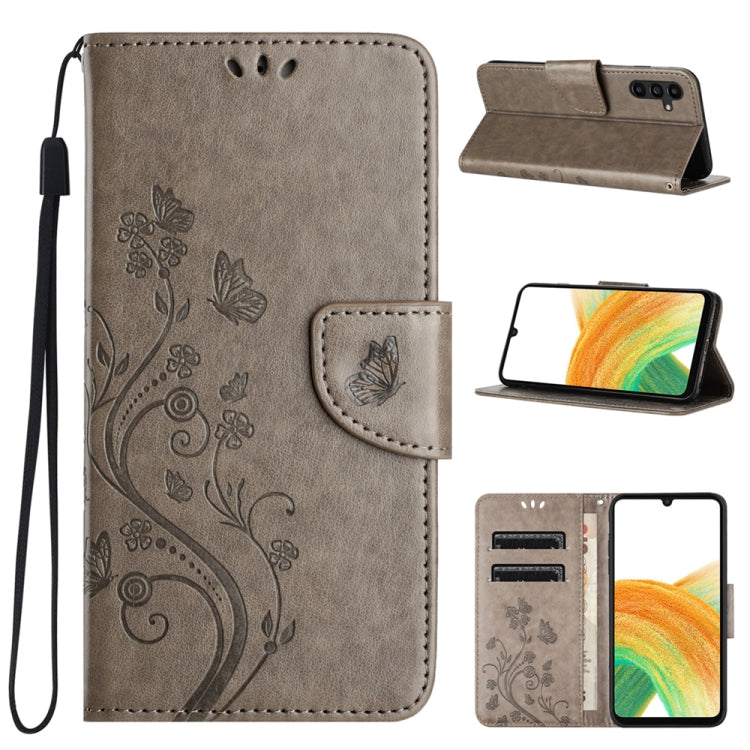 For Samsung Galaxy A24 / A25 5G Butterfly Flower Pattern Flip Leather Phone Case