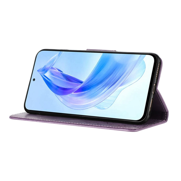 For Honor 90 Lite Butterfly Flower Pattern Flip Leather Phone Case