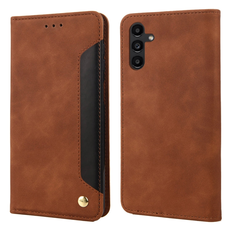 For Samsung Galaxy A24 / A25 5G Skin Feel Splicing Leather Phone Case