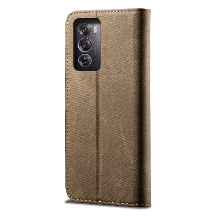 For OPPO Reno12 Pro 5G Global Denim Texture Casual Style Horizontal Flip Leather Case
