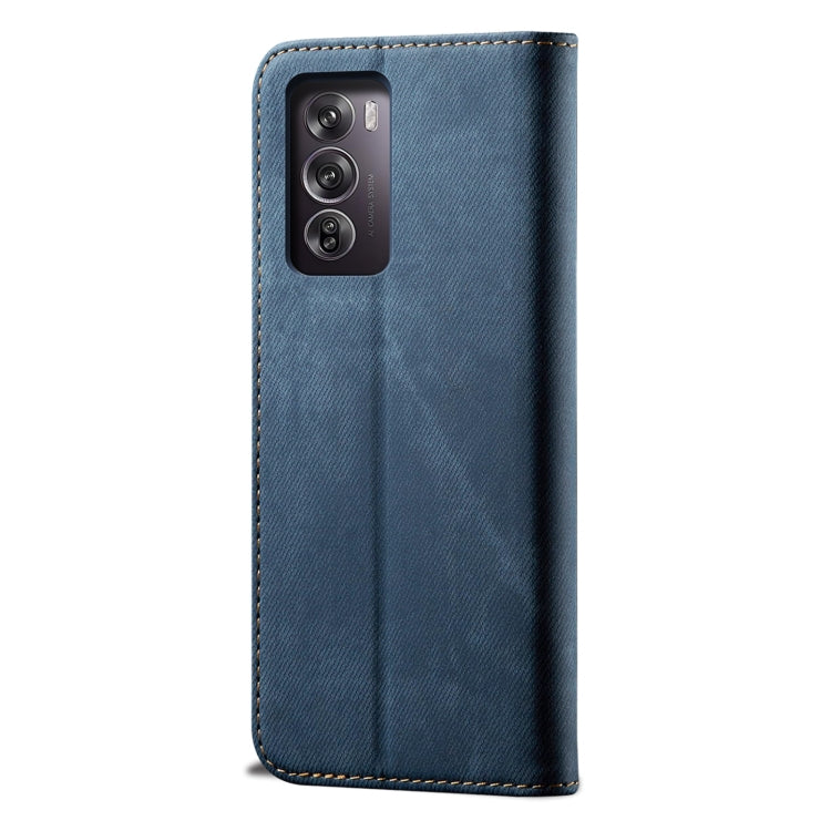 For OPPO Reno12 Pro 5G Global Denim Texture Casual Style Horizontal Flip Leather Case