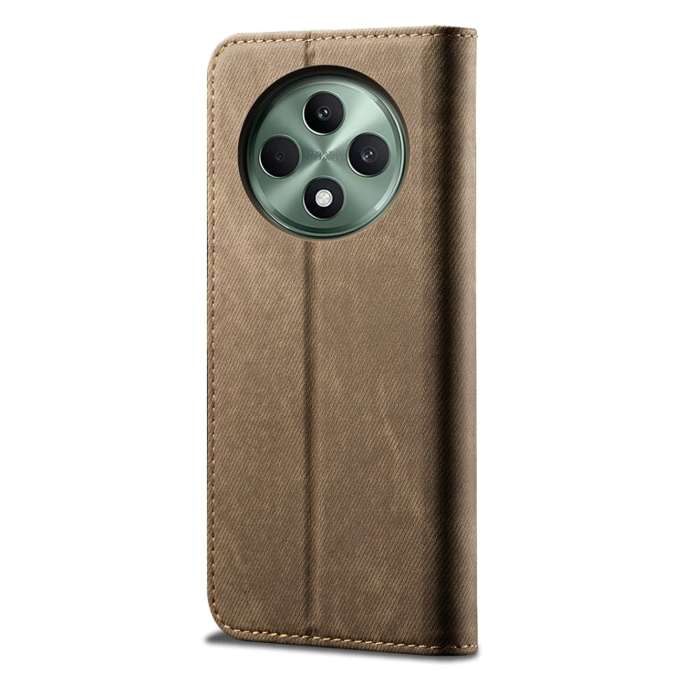 For OPPO Reno12 F 5G Global Denim Texture Casual Style Horizontal Flip Leather Case