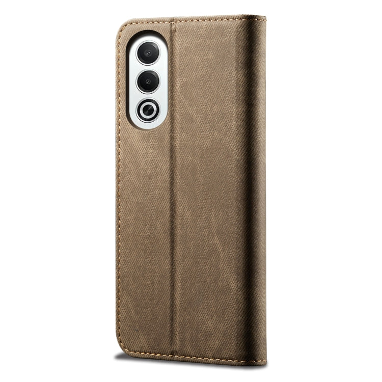 For OPPO K12x 5G Global Denim Texture Casual Style Horizontal Flip Leather Case