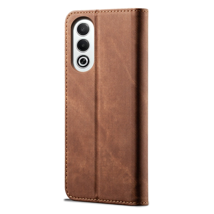 For OPPO K12x 5G Global Denim Texture Casual Style Horizontal Flip Leather Case
