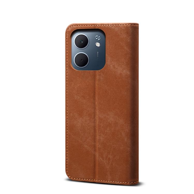 For OPPO A5x 4G / 5G Denim Texture Casual Style Horizontal Flip Leather Case