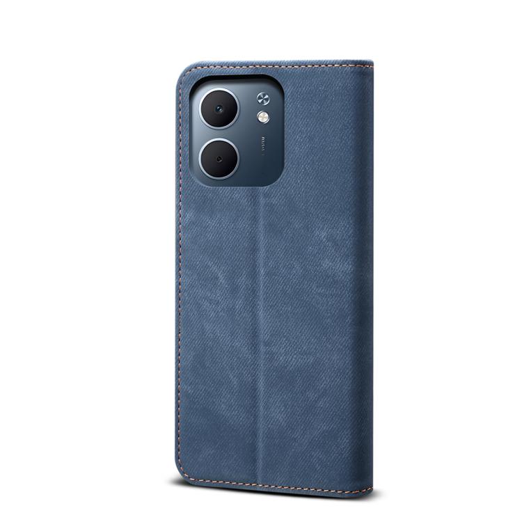 For OPPO A5x 4G / 5G Denim Texture Casual Style Horizontal Flip Leather Case