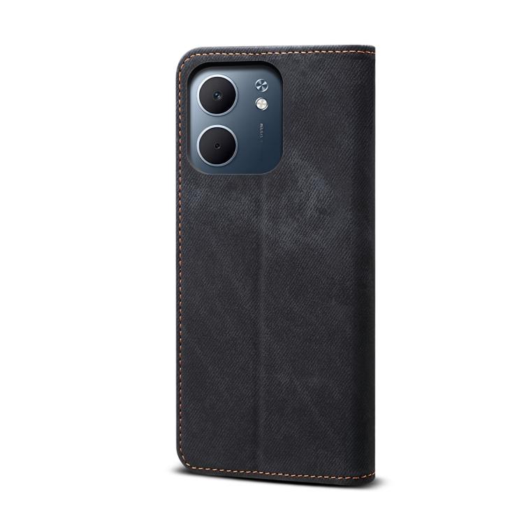 For OPPO A5x 4G / 5G Denim Texture Casual Style Horizontal Flip Leather Case