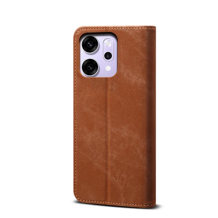 For OPPO Reno14 Pro 5G Global Denim Texture Casual Style Horizontal Flip Leather Case