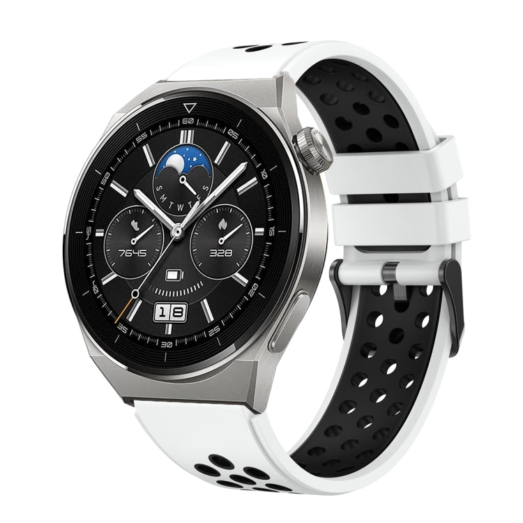 For Huawei Watch GT3 Pro 46mm Two Color Round Hole Silicone Watch Band