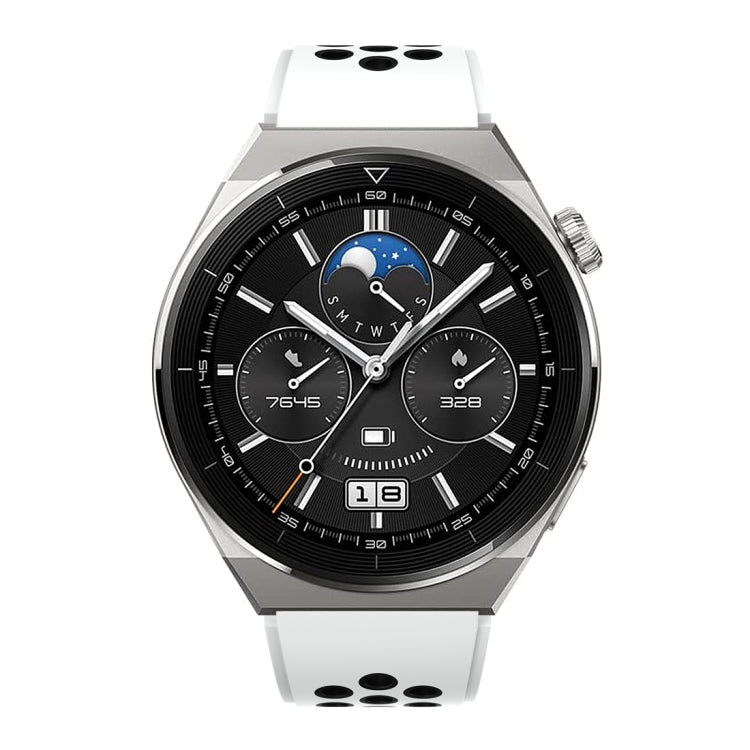 For Huawei Watch GT3 Pro 46mm Two Color Round Hole Silicone Watch Band