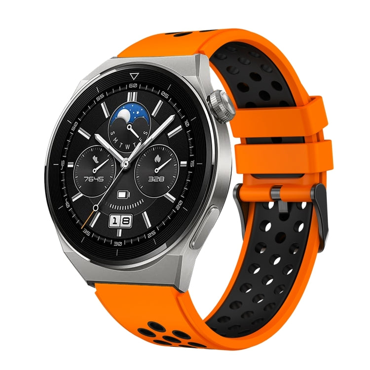 For Huawei Watch GT3 Pro 46mm Two Color Round Hole Silicone Watch Band