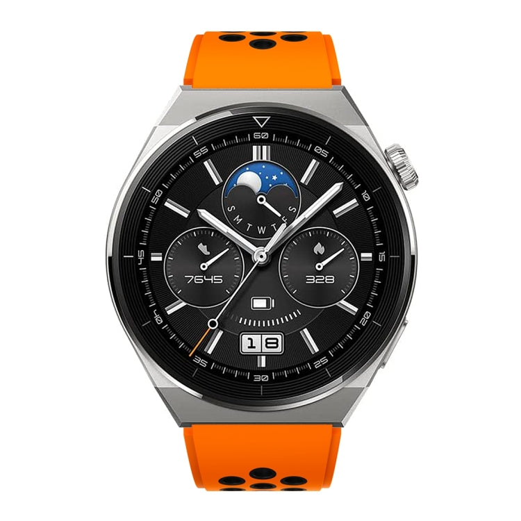 For Huawei Watch GT3 Pro 46mm Two Color Round Hole Silicone Watch Band
