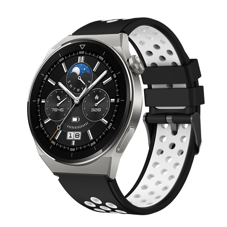 For Huawei Watch GT3 Pro 46mm Two Color Round Hole Silicone Watch Band