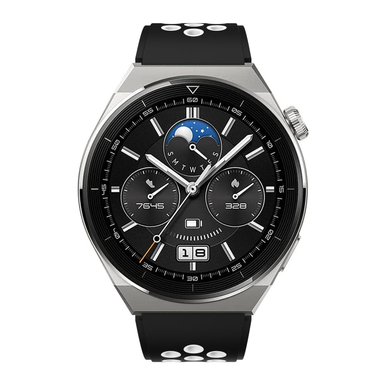 For Huawei Watch GT3 Pro 46mm Two Color Round Hole Silicone Watch Band