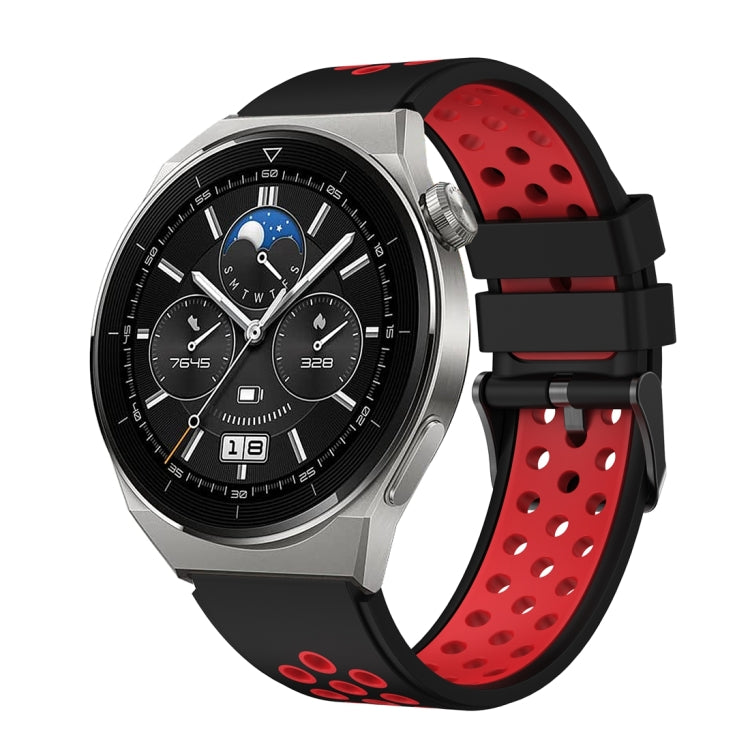 For Huawei Watch GT3 Pro 46mm Two Color Round Hole Silicone Watch Band