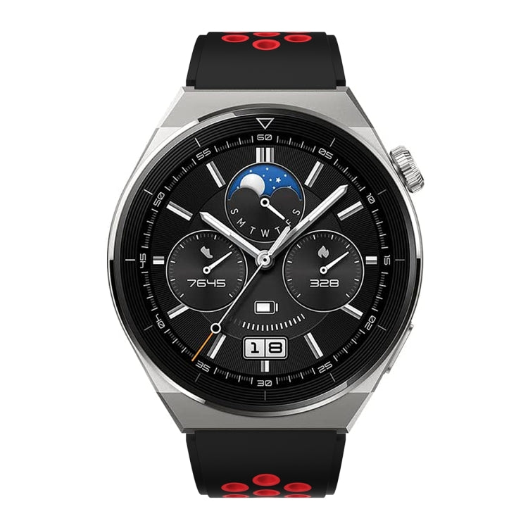 For Huawei Watch GT3 Pro 46mm Two Color Round Hole Silicone Watch Band