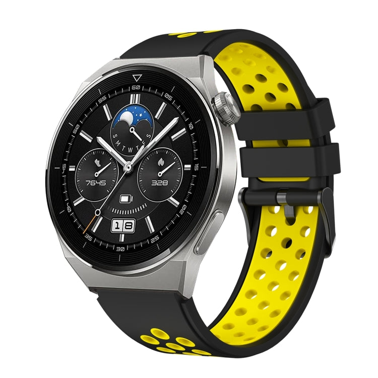 For Huawei Watch GT3 Pro 46mm Two Color Round Hole Silicone Watch Band