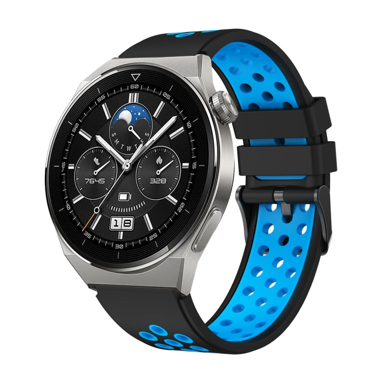 For Huawei Watch GT3 Pro 46mm Two Color Round Hole Silicone Watch Band