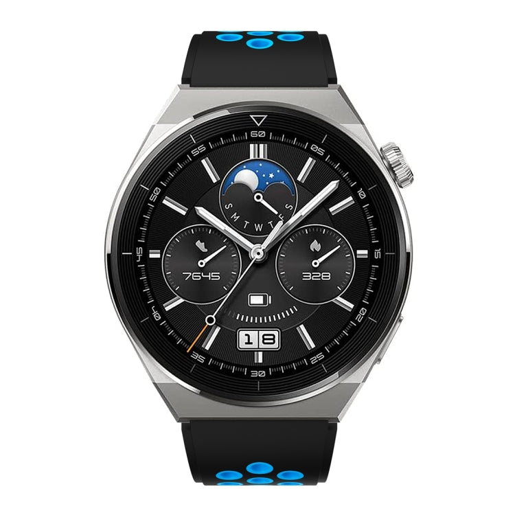 For Huawei Watch GT3 Pro 46mm Two Color Round Hole Silicone Watch Band
