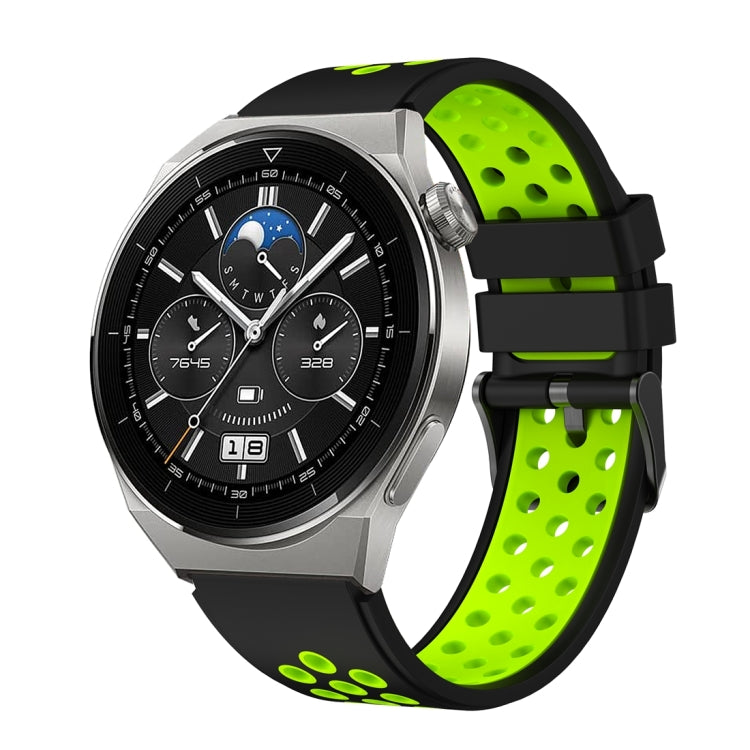 For Huawei Watch GT3 Pro 46mm Two Color Round Hole Silicone Watch Band