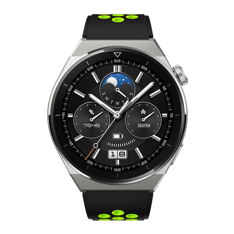 For Huawei Watch GT3 Pro 46mm Two Color Round Hole Silicone Watch Band