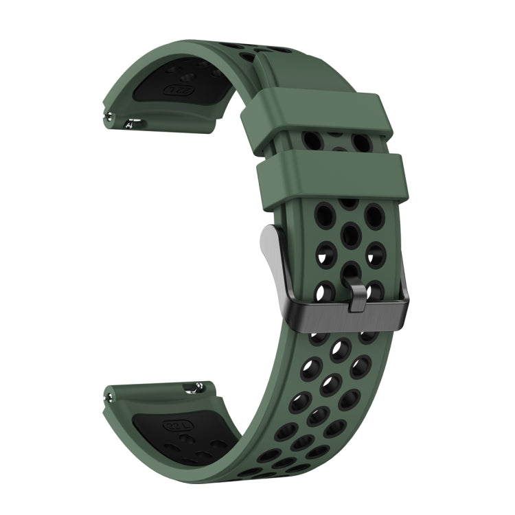 For Huawei Watch GT3 Pro 46mm Two Color Round Hole Silicone Watch Band