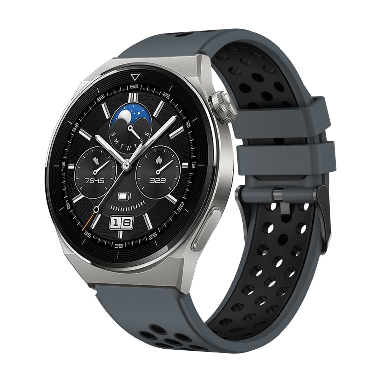 For Huawei Watch GT3 Pro 46mm Two Color Round Hole Silicone Watch Band