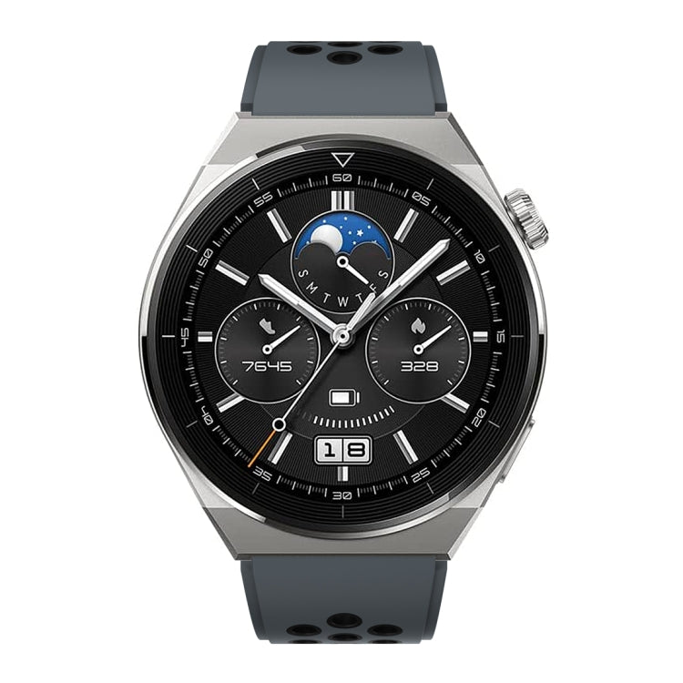 For Huawei Watch GT3 Pro 46mm Two Color Round Hole Silicone Watch Band