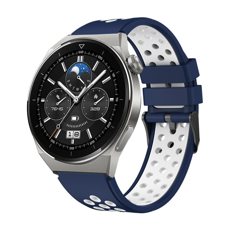 For Huawei Watch GT3 Pro 46mm Two Color Round Hole Silicone Watch Band