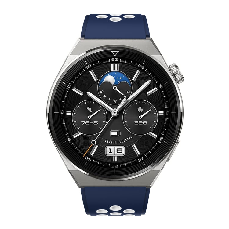 For Huawei Watch GT3 Pro 46mm Two Color Round Hole Silicone Watch Band