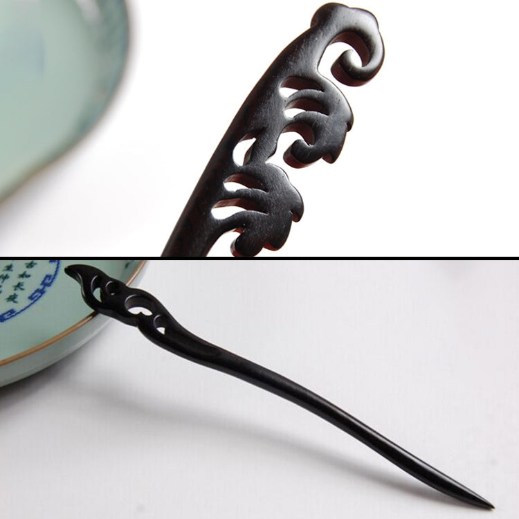 Classical Sandalwood Hairpin Hair Ornaments with Gift Box, Gift Box Random Color Delivery(Wheat Awn Ebony)