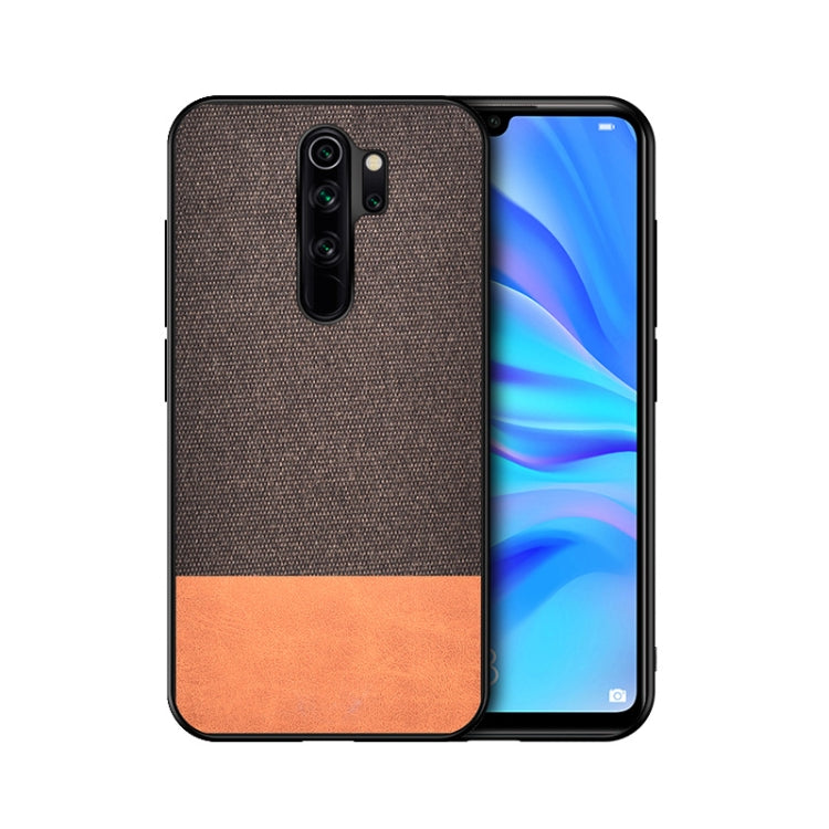 For Xiaomi Redmi 9 Shockproof Splicing PU + Cloth Texture PC + TPU Protective Case