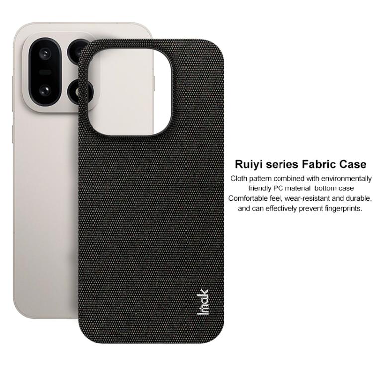 For OnePlus 15 imak Ruiyi Series Cloth Texture PU + PC Phone Case