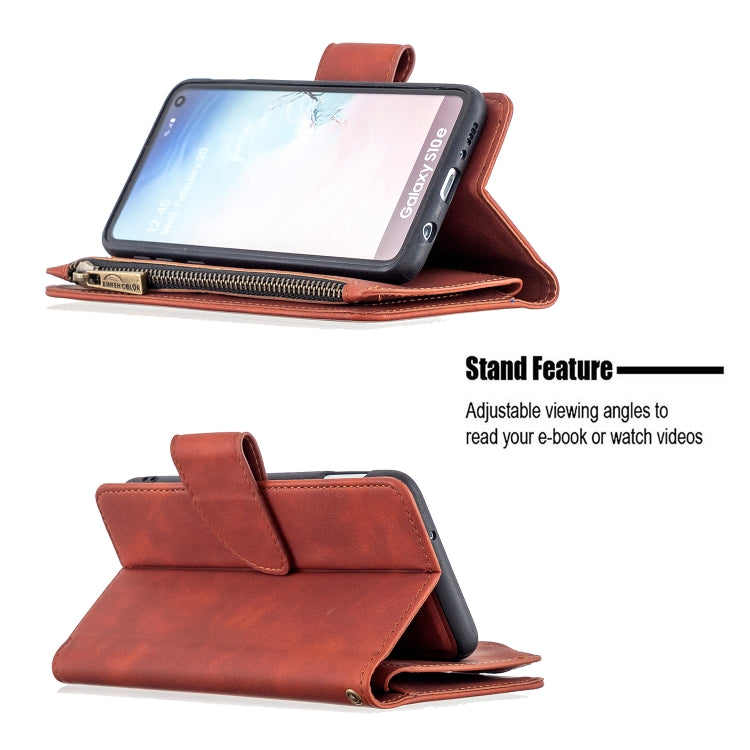 For Samsung Galaxy A81 Skin Feel Detachable Magnetic Zipper Horizontal Flip PU Leather Case with Multi-Card Slots & Holder & Wallet & Photo Frame & Lanyard