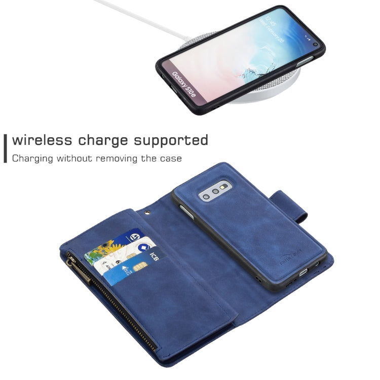 For Samsung Galaxy A81 Skin Feel Detachable Magnetic Zipper Horizontal Flip PU Leather Case with Multi-Card Slots & Holder & Wallet & Photo Frame & Lanyard