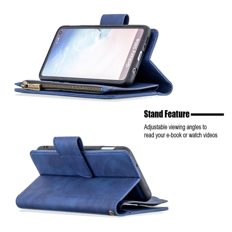 For Samsung Galaxy A81 Skin Feel Detachable Magnetic Zipper Horizontal Flip PU Leather Case with Multi-Card Slots & Holder & Wallet & Photo Frame & Lanyard