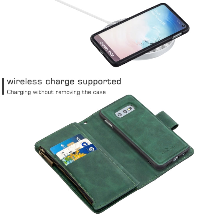 For Samsung Galaxy A81 Skin Feel Detachable Magnetic Zipper Horizontal Flip PU Leather Case with Multi-Card Slots & Holder & Wallet & Photo Frame & Lanyard