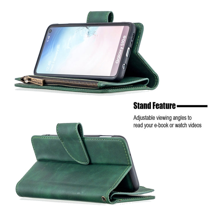 For Samsung Galaxy A81 Skin Feel Detachable Magnetic Zipper Horizontal Flip PU Leather Case with Multi-Card Slots & Holder & Wallet & Photo Frame & Lanyard