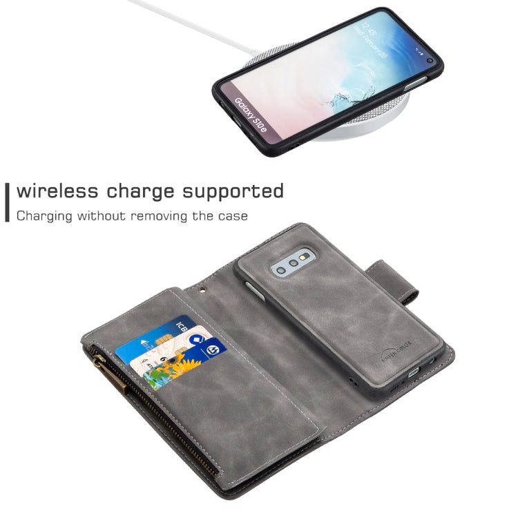 For Samsung Galaxy A81 Skin Feel Detachable Magnetic Zipper Horizontal Flip PU Leather Case with Multi-Card Slots & Holder & Wallet & Photo Frame & Lanyard
